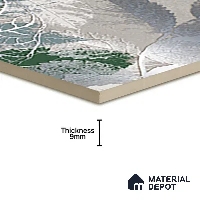 Floral Wall Tile TL 07248 Plana 8001 GLM (Silver) 1 ft x 1 ft Ceramic Matte Finish - 9 mm  | 2 mm Spacer is Mandatory | Please Expect a Slight Variation of Pattern (Sample)